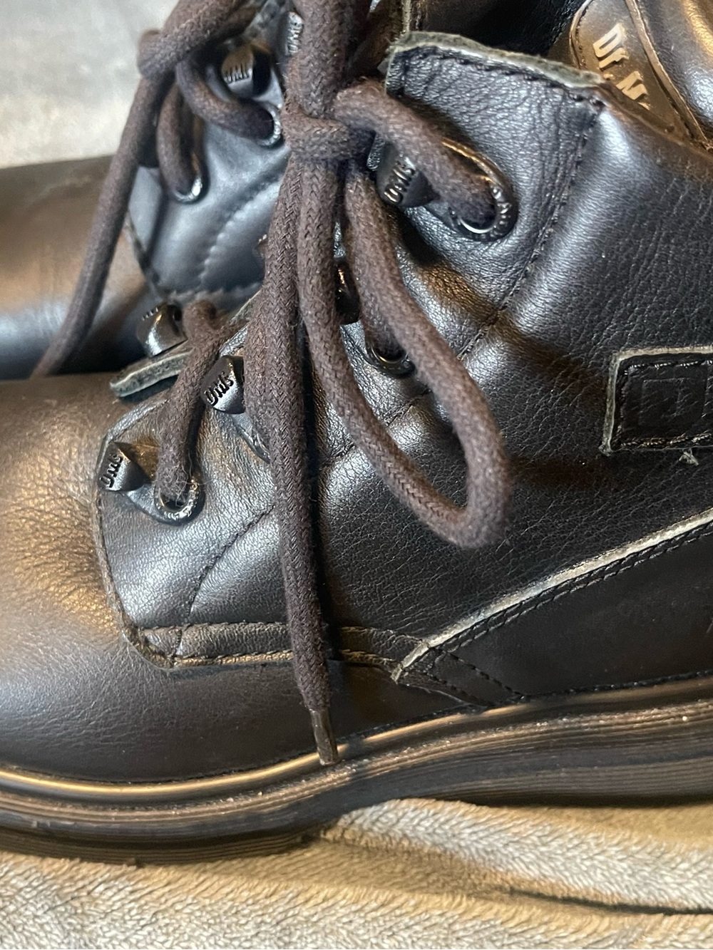 Dr Marten's DM's Boots Zipper Side Lace Up Rare HTF England UK 4 Women's 6 D0516 - Picture 2 of 9